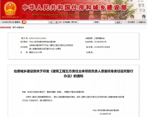 工程质量建设单位负首责，且终身责任制附：五方责任主体处罚细则