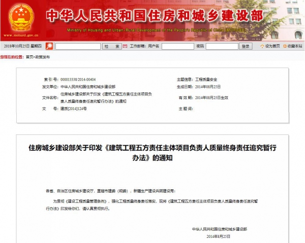 工程质量建设单位负首责，且终身责任制附：五方责任主体处罚细则